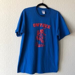 Native American team blue T-shirt OWYHEE Braves red graphic sz L